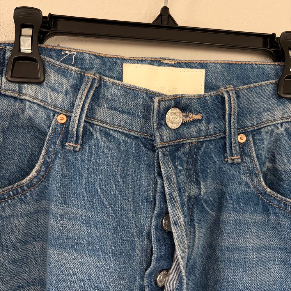 MOTHER Superior Tux Sidestepper Sneak Fray Wide Leg Flare Jeans (28) - Picture 7 of 12